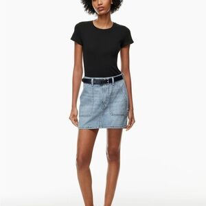 NWT Aritzia Denim Forum The '90s Utility Mini Denim Skirt Light Blue
